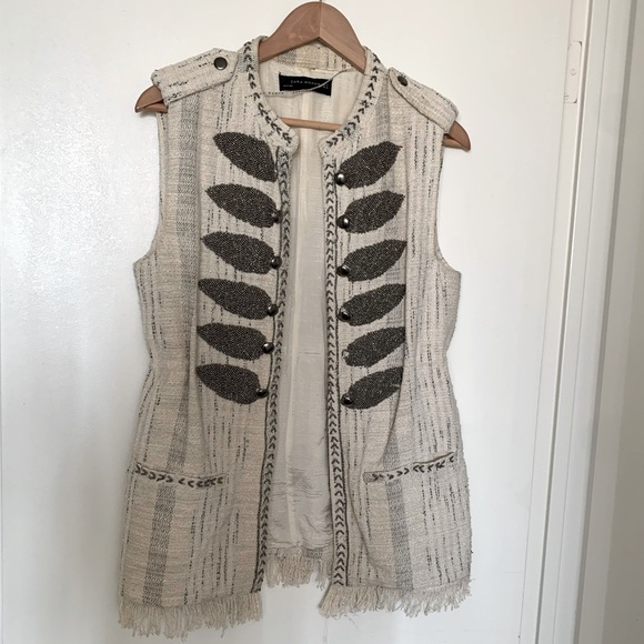 Tweed military style vest from Zara - Picture 1 of 5
